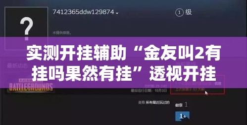 实测开挂辅助“金友叫2有挂吗果然有挂”透视开挂辅助教程