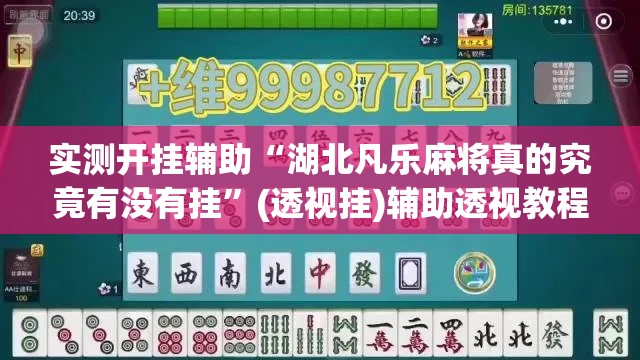 实测开挂辅助“湖北凡乐麻将真的究竟有没有挂	”(透视挂)辅助透视教程