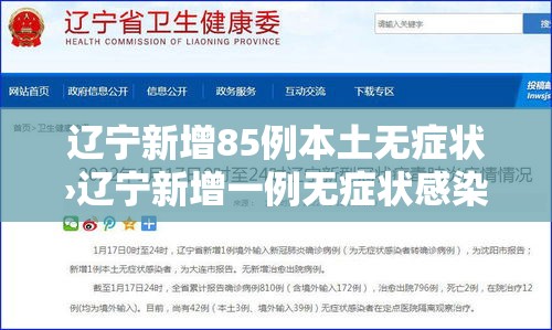 辽宁新增85例本土无症状›辽宁新增一例无症状感染 辽宁新增85例本土无症状›辽宁新增一例无症状感染