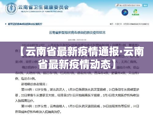 【云南省最新疫情通报·云南省最新疫情动态】