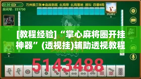 [教程经验]“掌心麻将圈开挂神器”(透视挂)辅助透视教程