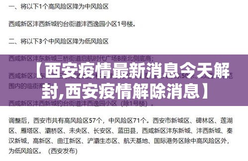 【西安疫情最新消息今天解封,西安疫情解除消息】 【西安疫情最新消息今天解封,西安疫情解除消息】