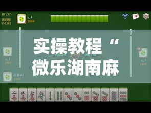 实操教程“微乐湖南麻将小程序必赢神器免费	”科技辅助神器手机版教程