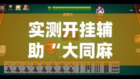 实测开挂辅助“大同麻将真的有挂吗	”透视开挂辅助教程