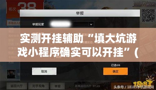 实测开挂辅助“填大坑游戏小程序确实可以开挂”(透视挂)辅助透视教程