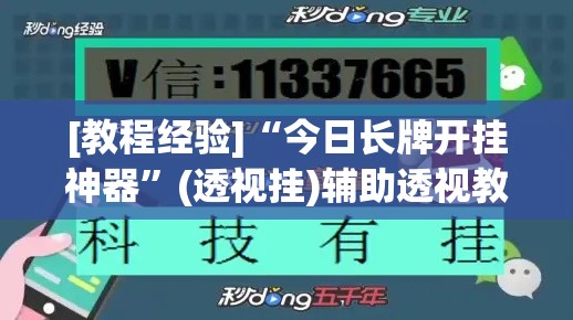 [教程经验]“今日长牌开挂神器”(透视挂)辅助透视教程