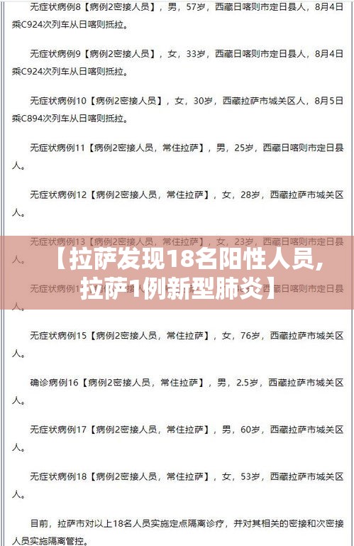 【拉萨发现18名阳性人员,拉萨1例新型肺炎】