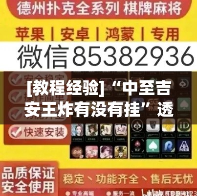 [教程经验]“中至吉安王炸有没有挂”透视开挂辅助教程