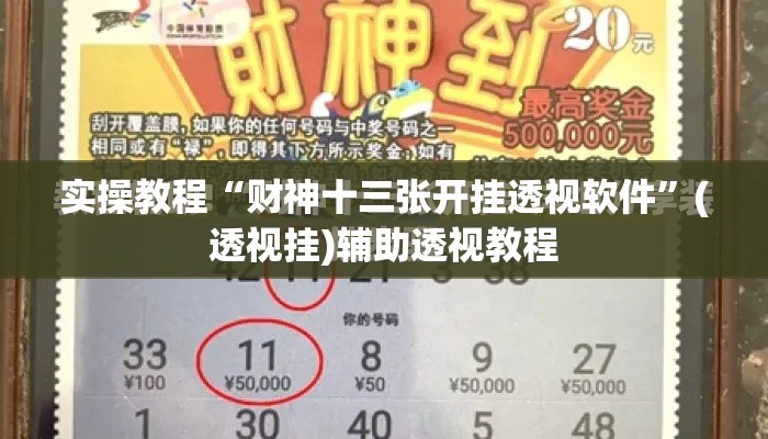 实操教程“财神十三张开挂透视软件”(透视挂)辅助透视教程