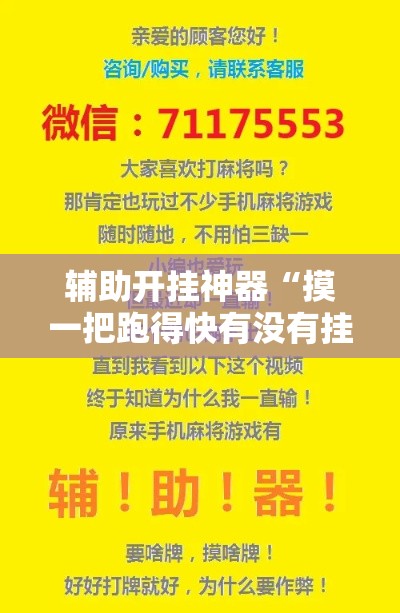 辅助开挂神器“摸一把跑得快有没有挂的”透视开挂辅助教程