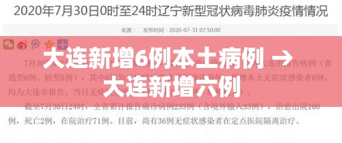 大连新增6例本土病例 → 大连新增六例