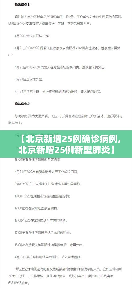 【北京新增25例确诊病例,北京新增25例新型肺炎】