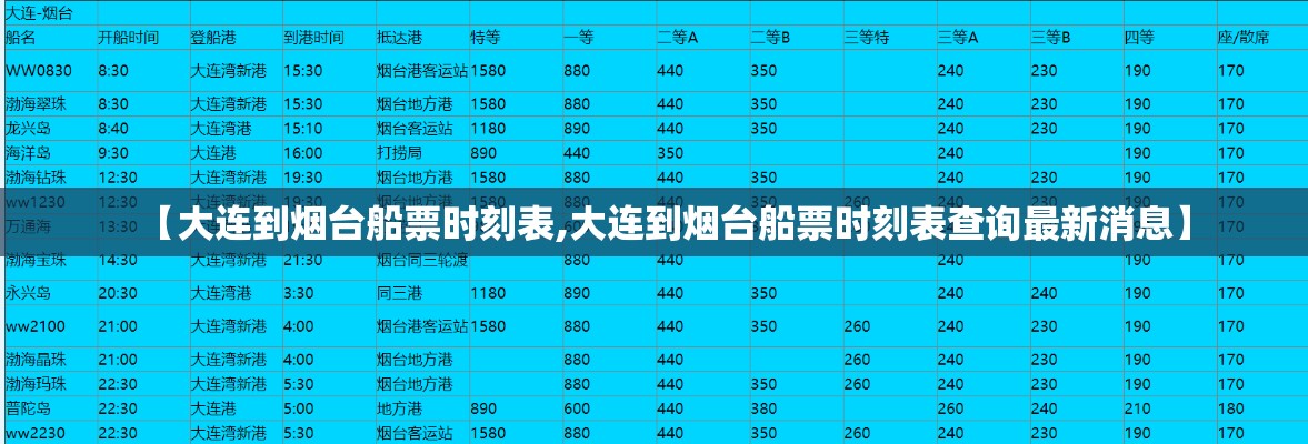 【大连到烟台船票时刻表,大连到烟台船票时刻表查询最新消息】