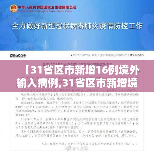 【31省区市新增16例境外输入病例,31省区市新增境外输入确诊36例】 【31省区市新增16例境外输入病例,31省区市新增境外输入确诊36例】