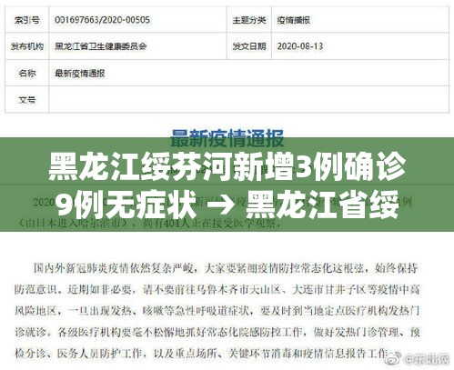 黑龙江绥芬河新增3例确诊9例无症状 → 黑龙江省绥芬河市新增2例无症状感染者 黑龙江绥芬河新增3例确诊9例无症状 → 黑龙江省绥芬河市新增2例无症状感染者