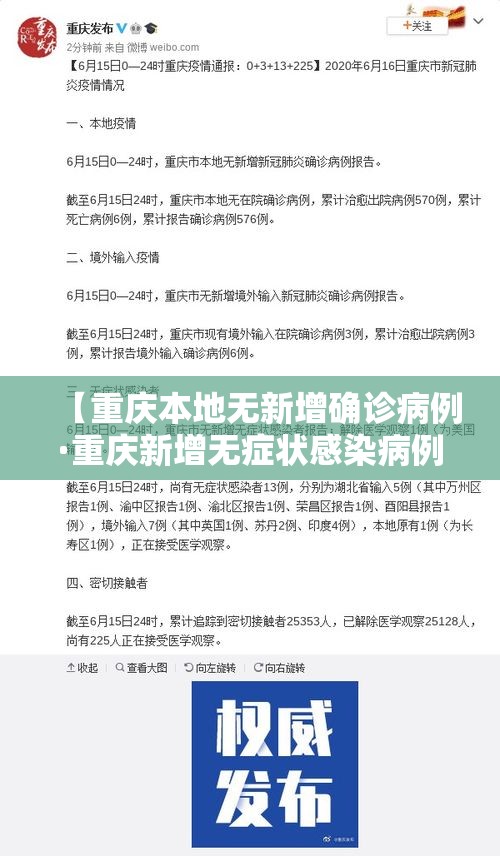 【重庆本地无新增确诊病例·重庆新增无症状感染病例是哪里的】