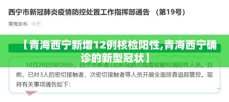 【青海西宁新增12例核检阳性,青海西宁确诊的新型冠状】 【青海西宁新增12例核检阳性,青海西宁确诊的新型冠状】