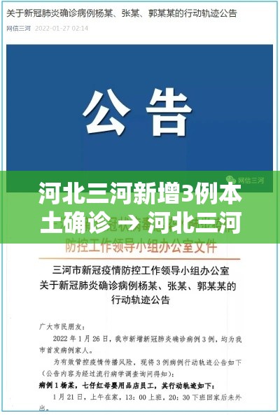 河北三河新增3例本土确诊 → 河北三河公布新冠病例