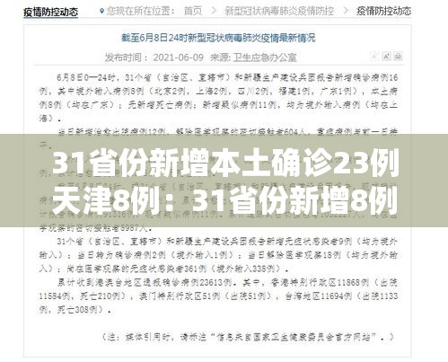 31省份新增本土确诊23例天津8例:31省份新增8例本土1例在天津 31省份新增本土确诊23例天津8例:31省份新增8例本土1例在天津