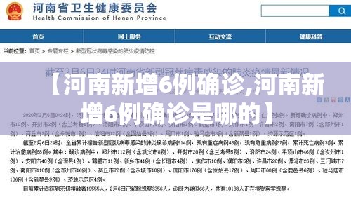 【河南新增6例确诊,河南新增6例确诊是哪的】 【河南新增6例确诊,河南新增6例确诊是哪的】