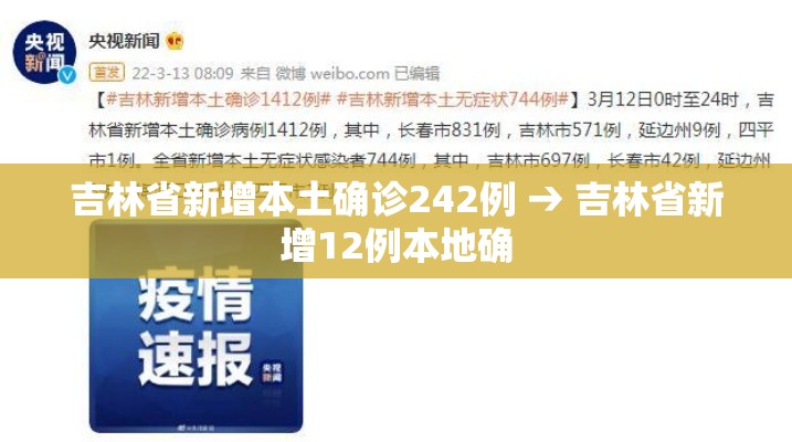 吉林省新增本土确诊242例 → 吉林省新增12例本地确 吉林省新增本土确诊242例 → 吉林省新增12例本地确