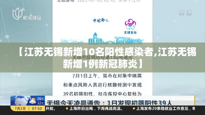 【江苏无锡新增10名阳性感染者,江苏无锡新增1例新冠肺炎】 【江苏无锡新增10名阳性感染者,江苏无锡新增1例新冠肺炎】