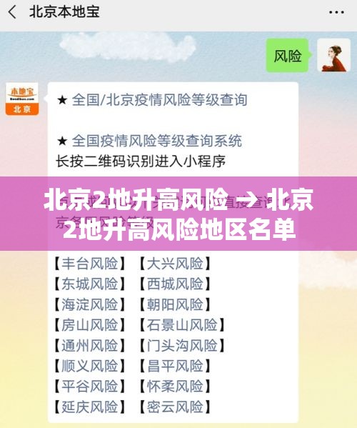 北京2地升高风险 → 北京2地升高风险地区名单