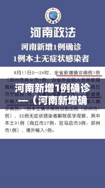 河南新增1例确诊—(河南新增确诊一例) 河南新增1例确诊—(河南新增确诊一例)