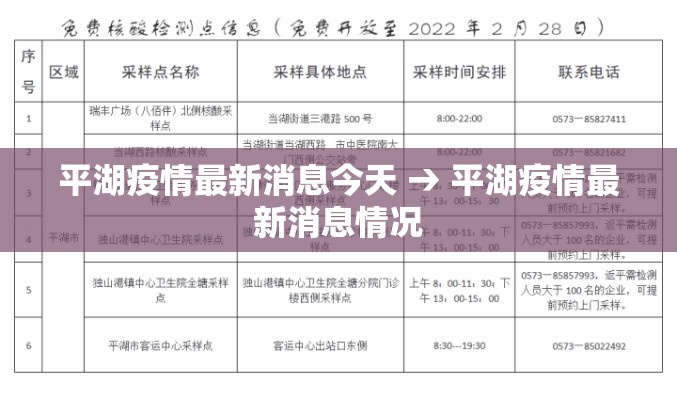 平湖疫情最新消息今天 → 平湖疫情最新消息情况