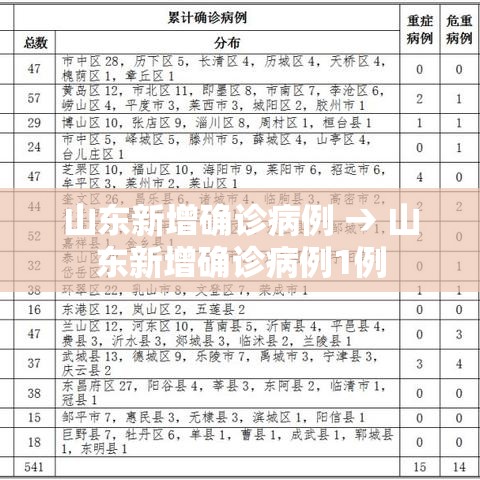 山东新增确诊病例 → 山东新增确诊病例1例 山东新增确诊病例 → 山东新增确诊病例1例