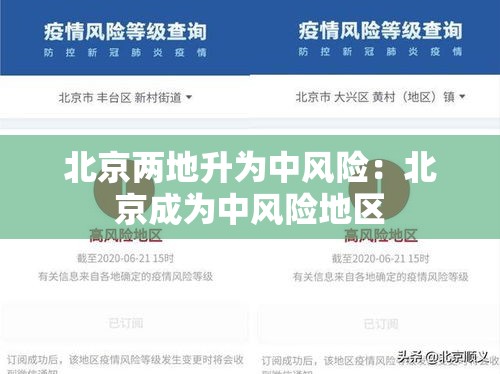 北京两地升为中风险:北京成为中风险地区