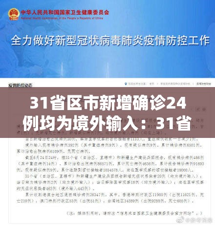 31省区市新增确诊24例均为境外输入：31省区市新增13例确诊均为境外输入
