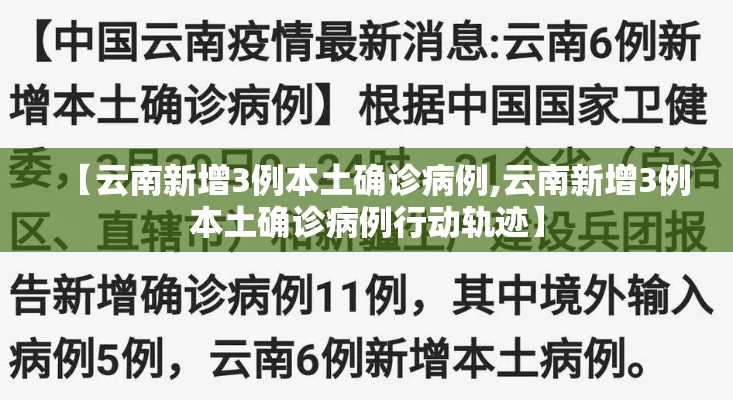 【云南新增3例本土确诊病例,云南新增3例本土确诊病例行动轨迹】