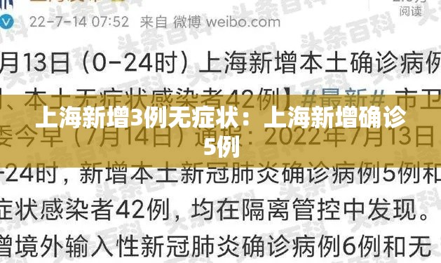 上海新增3例无症状:上海新增确诊5例 上海新增3例无症状:上海新增确诊5例