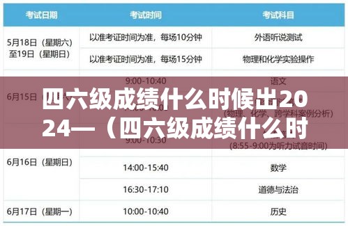 四六级成绩什么时候出2024—(四六级成绩什么时候出2021下半年) 四六级成绩什么时候出2024—(四六级成绩什么时候出2021下半年)