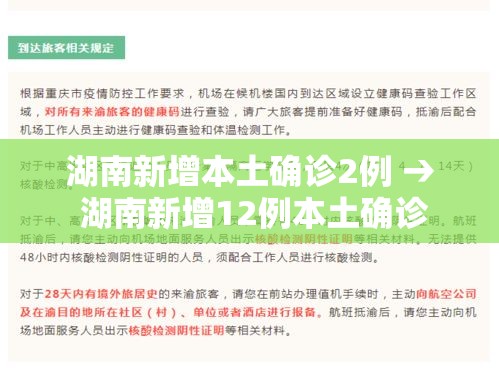 湖南新增本土确诊2例 → 湖南新增12例本土确诊