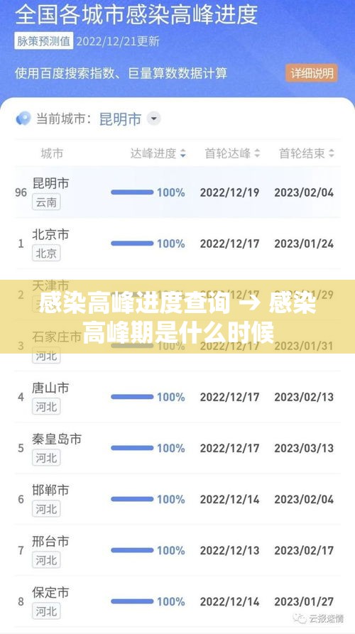 感染高峰进度查询 → 感染高峰期是什么时候