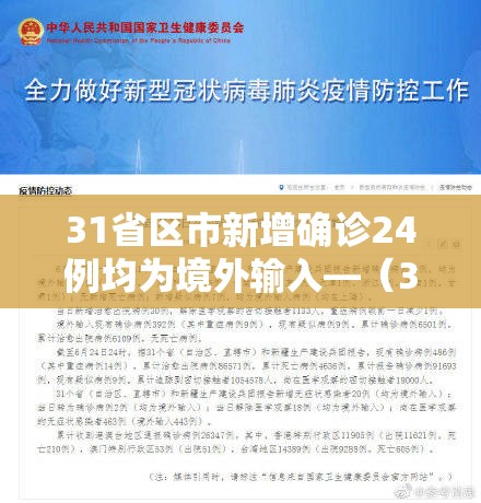 31省区市新增确诊24例均为境外输入—（31省区市新增7例确诊均为境外输入）