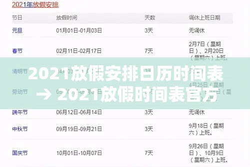 2021放假安排日历时间表 → 2021放假时间表官方