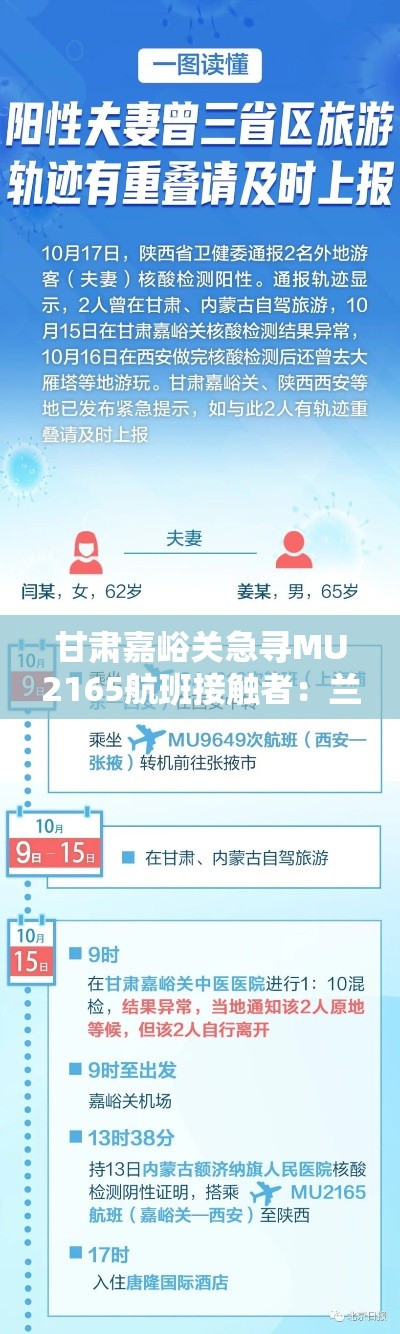 甘肃嘉峪关急寻MU2165航班接触者：兰州嘉峪关航班