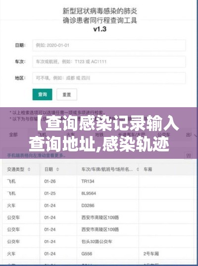 【查询感染记录输入查询地址,感染轨迹查询】